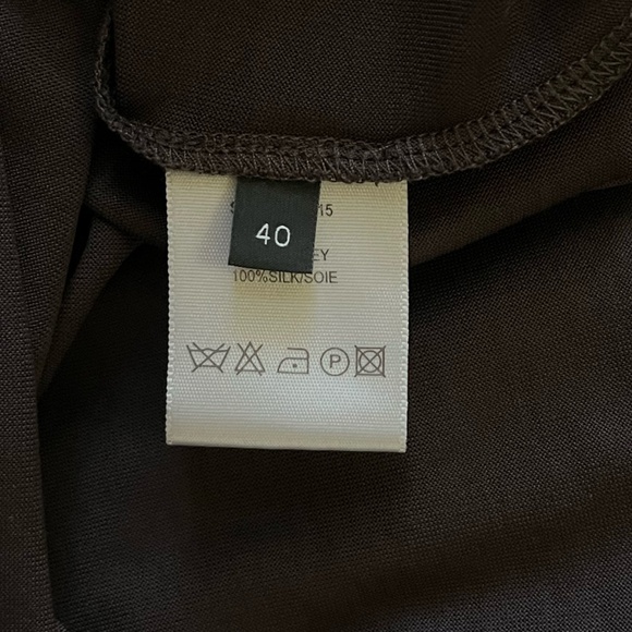 JOSEPH | Monaco 100% Silk Cross Front Jersey Dress in Rich Chocolate | Size L/40 - Picture 8 of 11